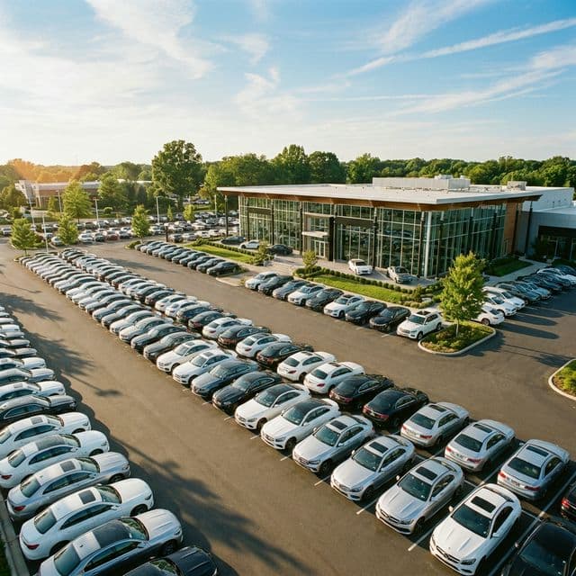 Premium car dealership lot